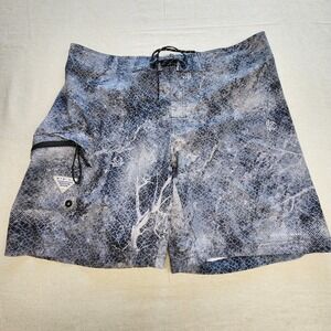 Columbia Mens Offshore PFG Board Shorts Black Realtree Mako Camo Omni-shield 38